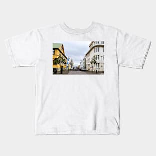 Iceland Reykjavik Street Scene Kids T-Shirt